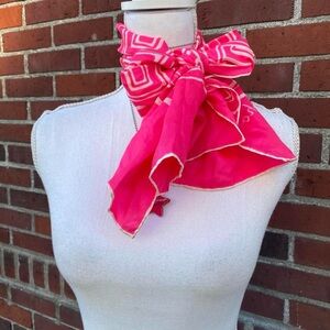 Vintage 60s Pink Geometric Scarf